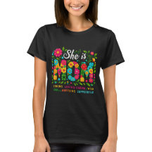 Sie ist Mama - T - Shirt der Blumenmütterschaft