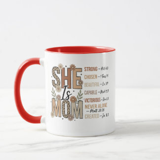 Sie ist Mama Tasse | Florales Leopardenprint Mama