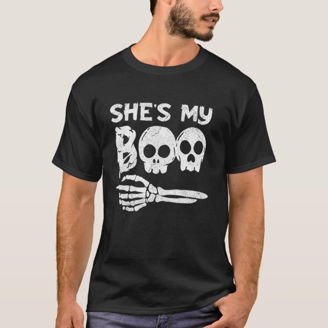 Sie ist mein Boo Funny Couple Matching Halloween C T-Shirt (Vorderseite)