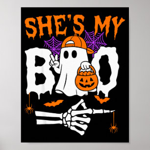 Sie ist mein Boo passende Halloween Paare Er ist Poster
