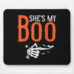 Sie ist mein Boo passende Halloween-Pyjama-Paare Mousepad