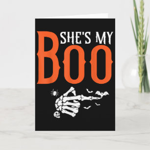 Sie ist mein Boo passende Halloween-Pyjamas für Pa Karte