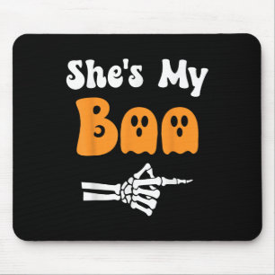 Sie ist mein Boo passende Halloween-Schlafanzug-Pa Mousepad