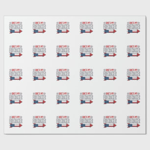 Sie ist mein Feuerwerk-Patriotisches-Paar-Design_1 Geschenkpapier