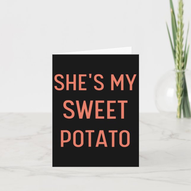 Sie ist mein süßes Potato I Yam Couples Erntedank Karte (Vorderseite)