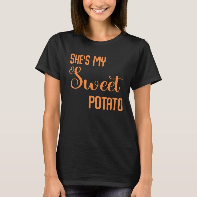 Sie ist mein süßes Potato I Yam Couples Erntedank T-Shirt (Vorderseite)