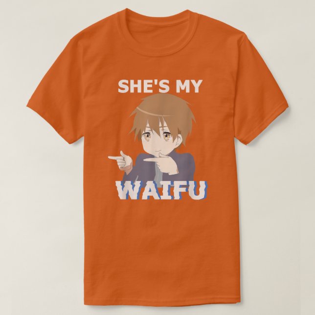 Sie ist mein Waifu Er ist mein Husbando Anime Mang T-Shirt (Design vorne)