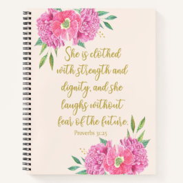Sie ist mit einem Starkbibelverse bekleidet Notizbuch