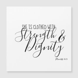 Sie ist mit Stärke und Würde bekleidet Magnetkarte