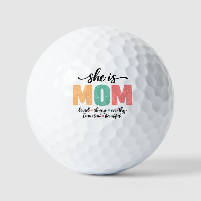 Sie ist Mom Golfbälle (Vorderseite)