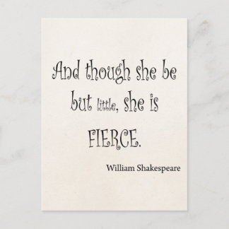 Sie ist nur wenig sie ist Fierce Shakespeare Zitat Postkarte