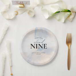 Sie ist On Cloud 9 Brautparty Dreamy Pastel Sky Pappteller