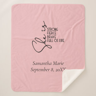 Sie ist Personalisiert stark, tapfer und brillant. Sherpadecke