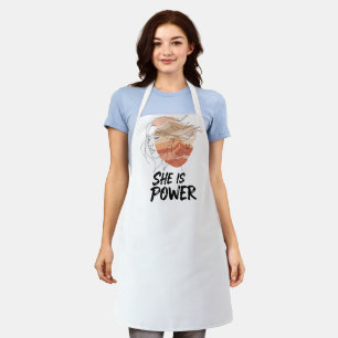 Sie ist Power - Weibliche Wüstenlinie Art Illustra Schürze