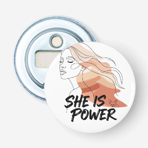 Sie ist Power - Wüstenfarben Feminine Line Art Flaschenöffner