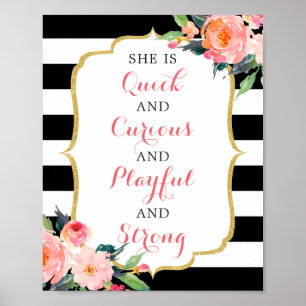 Sie ist schnell und neugierig und spielt und stark poster