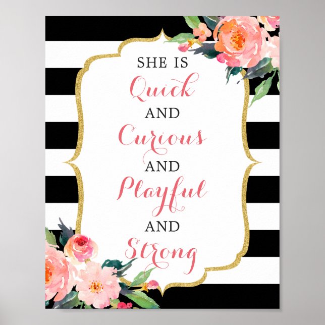 Sie ist schnell und neugierig und spielt und stark poster (Vorne)