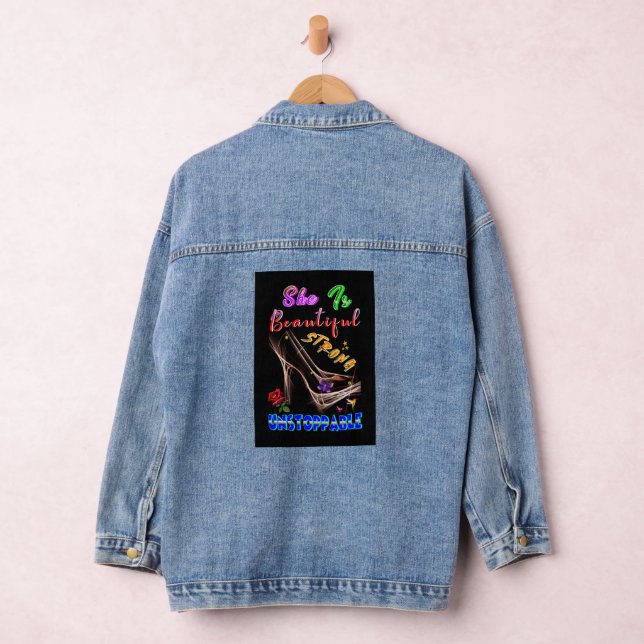 Sie ist schön stark unaufhaltsam jeansjacke (Hangar)