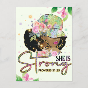 Sie ist stark, melanin, sista, schwarze Mädchen ma Postkarte