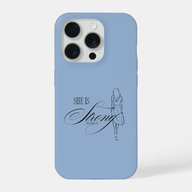 Sie ist stark Sprüche 31,25 iPhone Hülle (Rückseite)