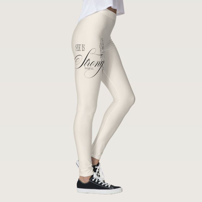 Sie ist starke Sprichwörter 31:25 Leggings (Rechts)