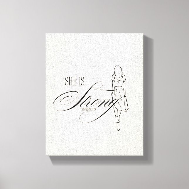 Sie ist starke Sprichwörter 31:25 Leinwanddruck (Vorderseite)