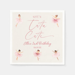 Sie ist Tutu Niedlich Ballerina 2. Geburtstag Part Serviette