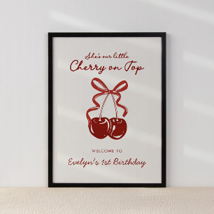 Sie ist unser kleiner Kirschgipfel Mädchen 1. Gebu Poster