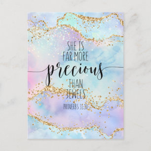 Sie ist viel kostbarer als, Sprüche 31:10 Postkarte