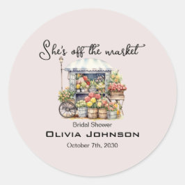 Sie ist vom Brautparty auf dem Marktplatz. Runder Aufkleber