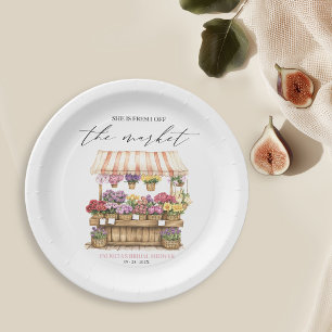 Sie ist vom Brautparty des Market Blume Shops entf Pappteller