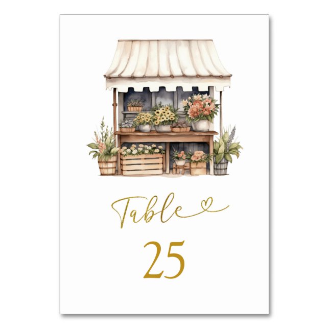 Sie ist vom Brautparty des Marktes abgeschnitten Tischnummer (Vorderseite)