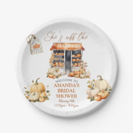 Sie ist vom Market Fall Pumpkin Brautparty Pappteller