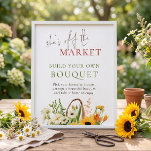 Sie ist vom Markt Brautjungfernparty Blumenstrauß  Poster