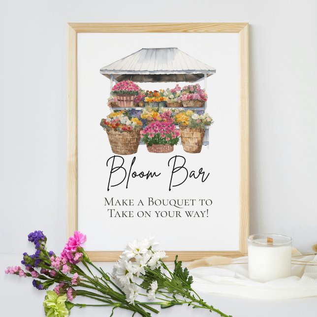 Sie ist vom Markt floral Elegant Script Bloom Bar Poster (Von Creator hochgeladen)
