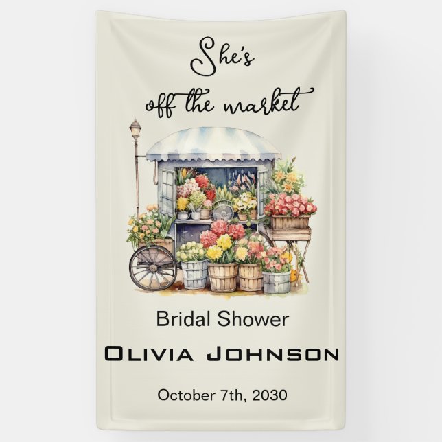 Sie ist vom Markt Französisch Beige Junggesellinne Banner (Vertikal)