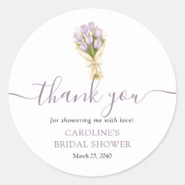 Sie ist vom Markt Tulpen Brautparty-Geschenk Runder Aufkleber