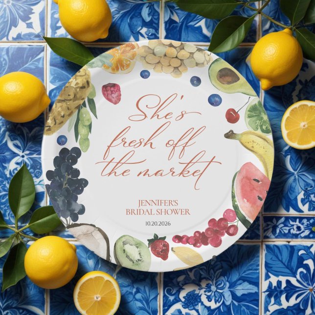 Sie ist vom Markt weg | Brautparty Pappteller (Von Creator hochgeladen)