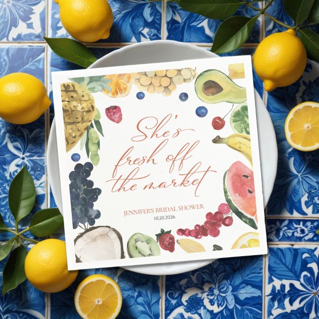 Sie ist vom Markt weg | Brautparty Serviette (Von Creator hochgeladen)