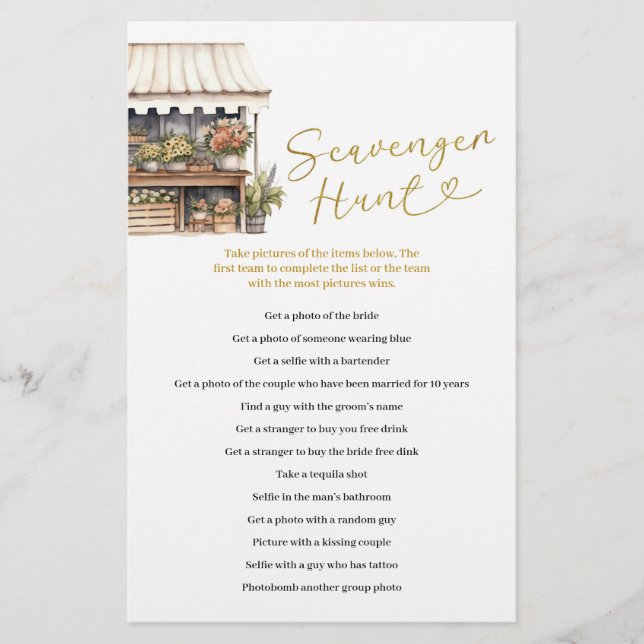 Sie ist von der Market Scavenger Hunt Games Card a (Vorderseite)