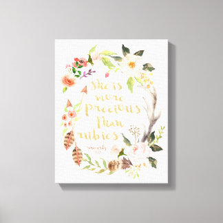 Sie ist Wertvoller als Rubies Wall Art Leinwanddruck