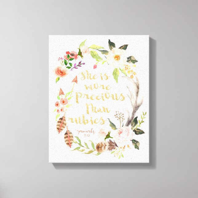 Sie ist Wertvoller als Rubies Wall Art Leinwanddruck (Vorderseite)