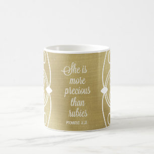 Sie ist wertvoller als Rubine Sprüche Zitat Tasse
