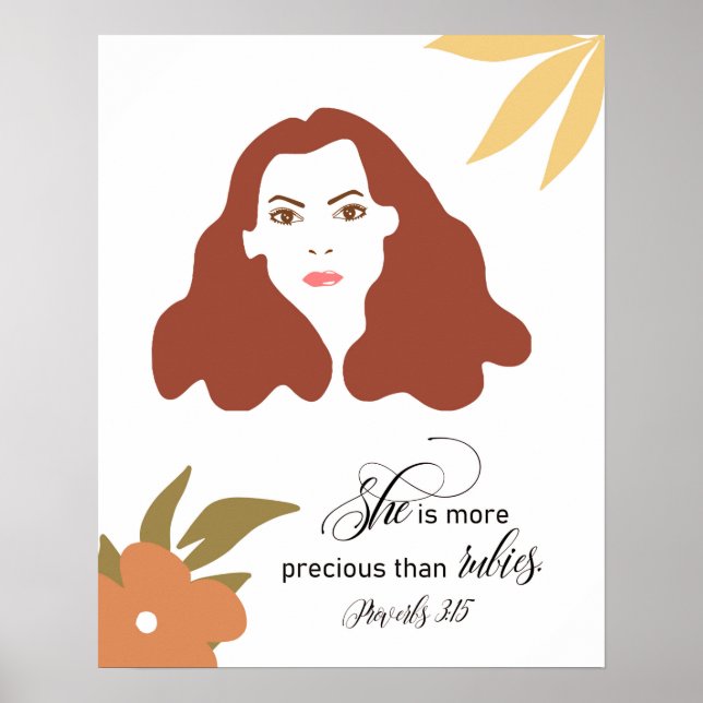 Sie ist Wertvoller als Trümmer, Bibelverse Poster (Vorne)