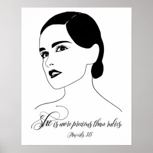 Sie ist Wertvoller, Sprichwörter 3:15, Bibelangebo Poster