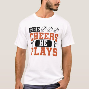 sie jubelt er spielt lustige Cheerleader T-Shirt