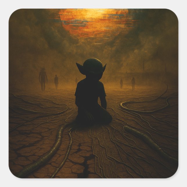 Sie kamen, als die Sonne schmolz Quadratischer Aufkleber (Vorderseite)