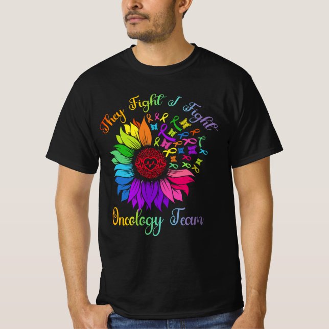Sie kämpfen gegen Onkologie Team Sunflower Oncolog T-Shirt (Vorderseite)