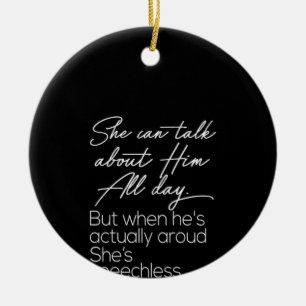 sie kann den ganzen Tag über Film reden, aber wenn Keramik Ornament