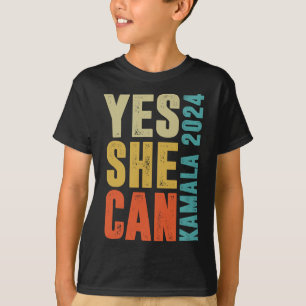 Sie kann Kamala 2024 Retro-Farben T-Shirt